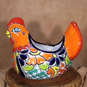Large Talavera Pottery - Cheerful Bright Chicken - Latin Folk Art